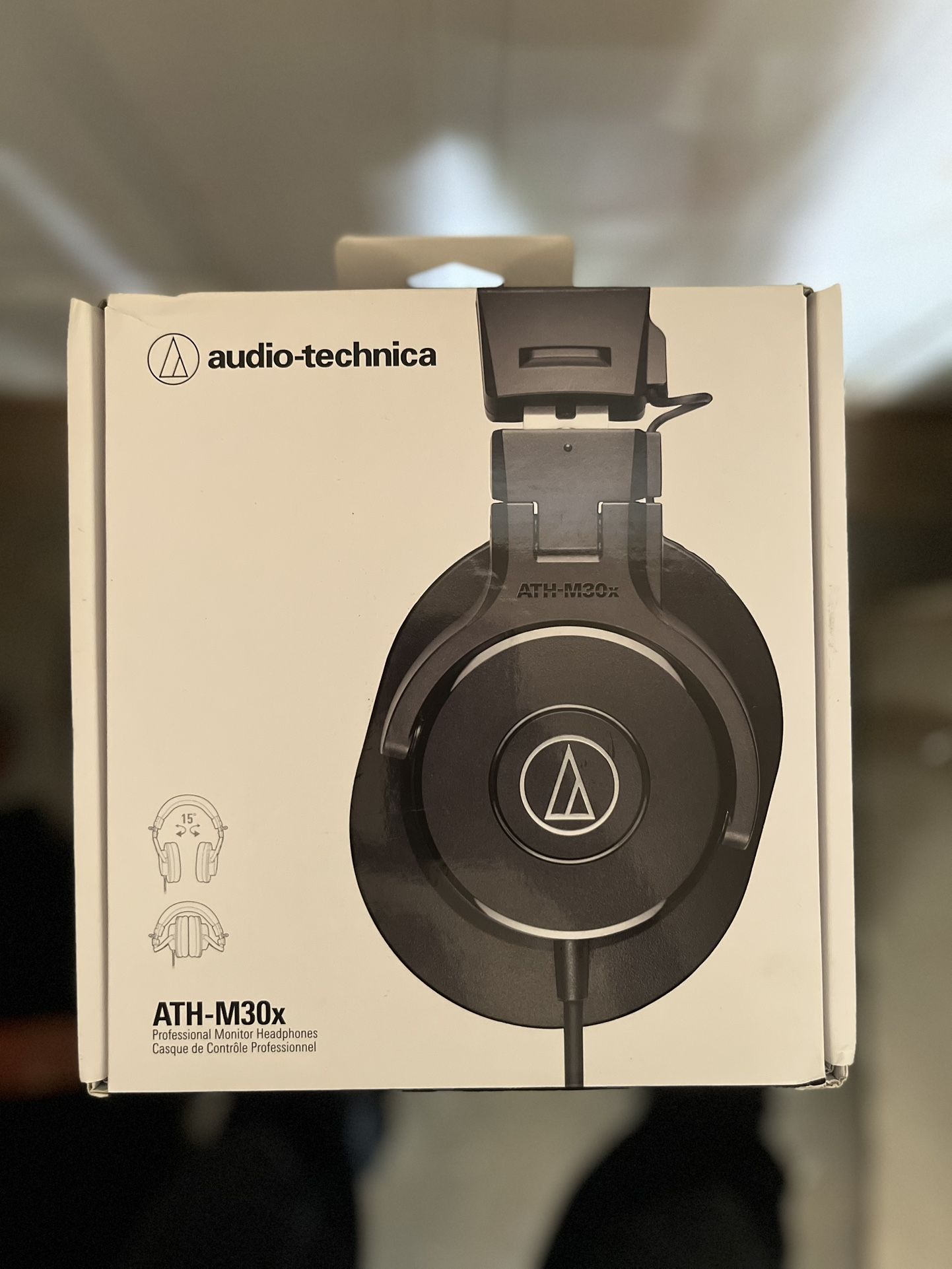 Black Audio-Technica Wire-Professional Studio Monitor Headphones