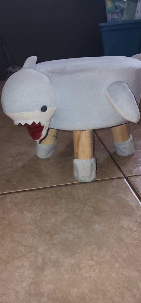 Kids Shark Plush Ottoman