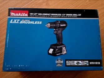 Makita 18V LXT Sub-Compact Brushless 1/2" Driver-Drill Kit (Model: XFD11R1B) New In Box
