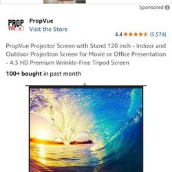 potable projector stand rolling 120 inch