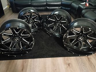 I am saleing these hostile 6 lug rims very nice rims for a Chevy truck they are 20 inch and are 12 inch wide we got new rims the rims were 3 grand brA
