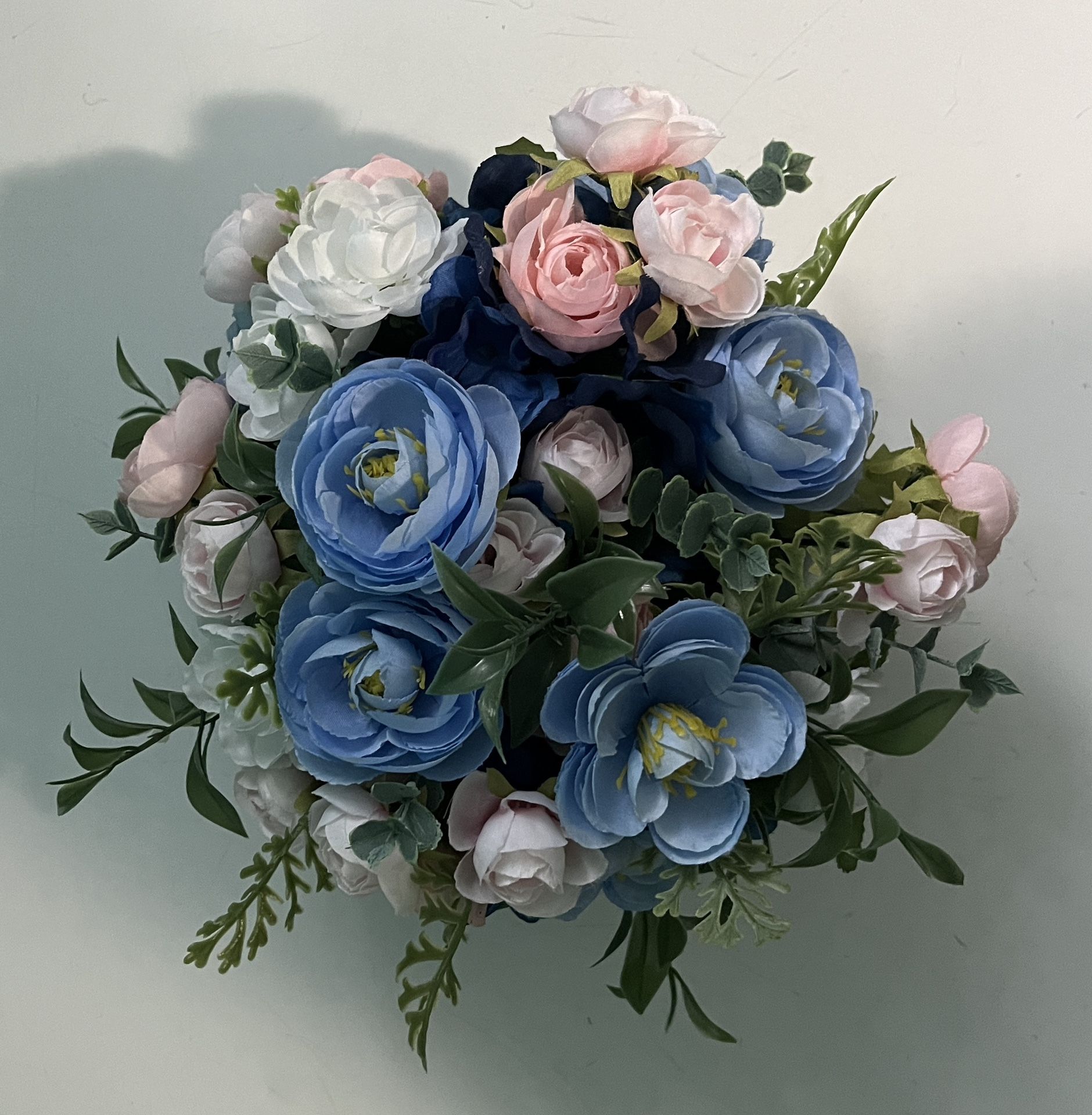 Blue And Pink Ranunculus Centerpiece