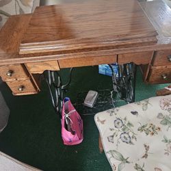 Antique Sewing Machine With Kenmore.