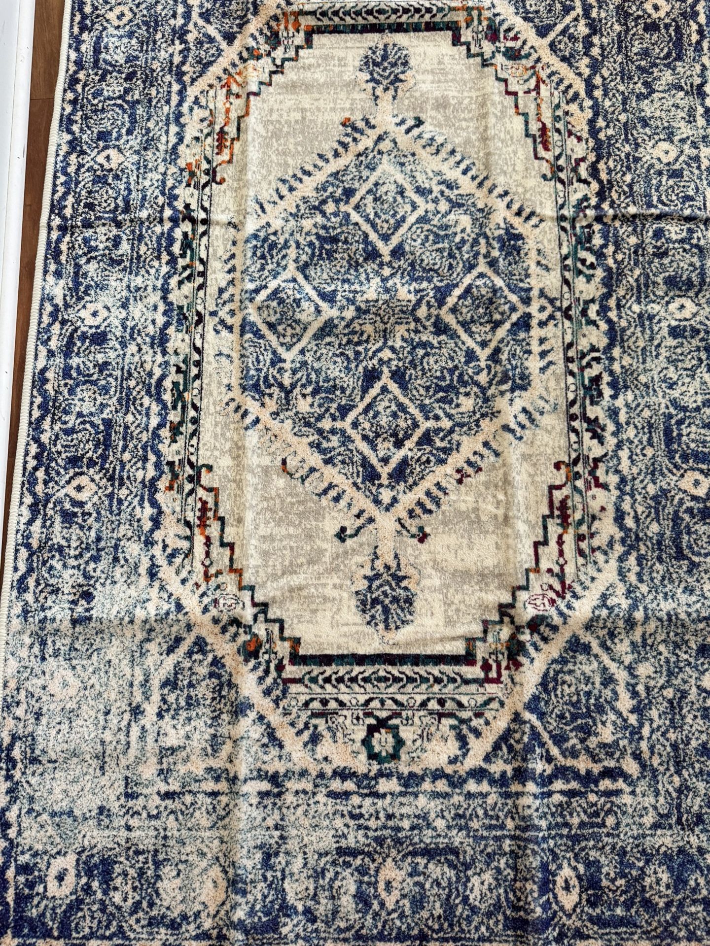 Easy-Going Boho Area Rug 3x5 Entryway Rug Washable Inside Door Mats for Home Entrance Non-Slip Vintage Distressed Small Rugs for Entry Living Room Bed