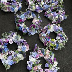 16 Wedding Centerpieces Pink, Purple And Blue Florals