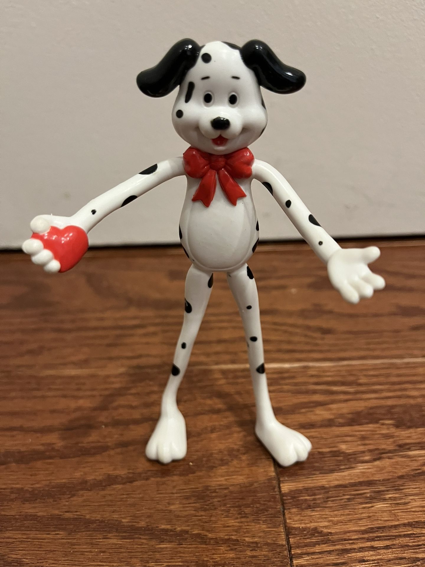 Vintage Dalmatian Dog Russ Bendy Bendable Toy Figure With A Heart InIt’s Paw 6”
