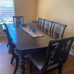 Dinning table with 8 Chairs And Side Table (Sold Together)