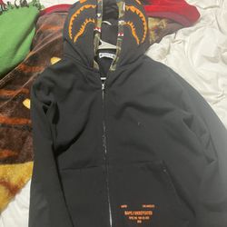 Undefeated X Bape Double Shark Hoodie 