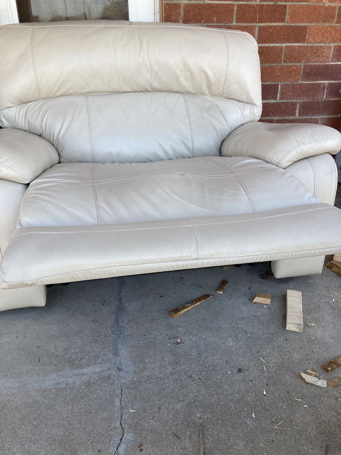 White Leather Reclining chair
