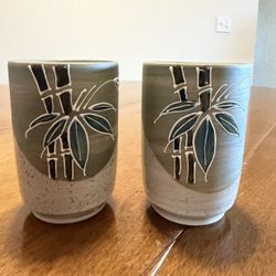 Japanese ceramic yunomi tea cups