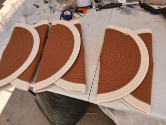 Noctiflorous Braided Round Placemats Set of 6, 15 Inch Woven Table Mats, Non-Slip Washable Thin Edge Place Mats for Kitchen Dining Table Decor (Rust B