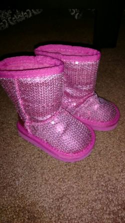 Pink sparkle boots size 3