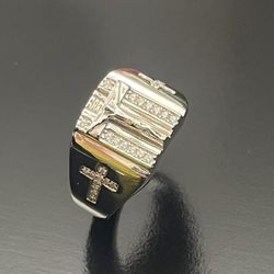 sterling silver 925 jesus ring size 7,8,9,10,11,12 option 