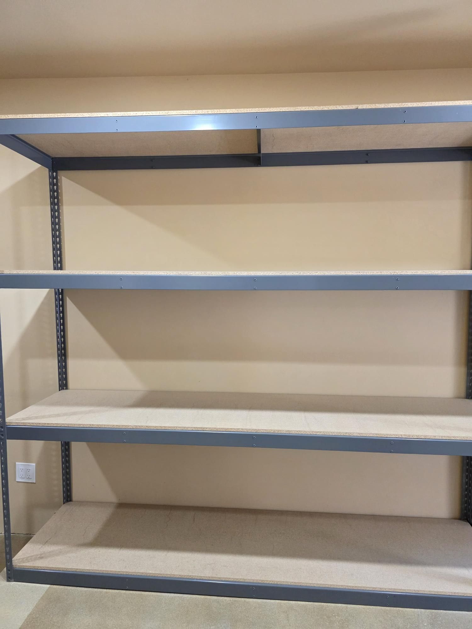 Warehouse Shelving 96 in W x 24 in D Steel Rivet Rack 4 Tier Similar to Uline Stronger Than HomeDepot Lowes And Costco Delivery Available