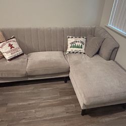 Gray L-Shaped Couch