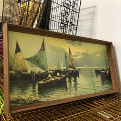 ✨ VINTAGE MCM print wall decor 31”x15” ✨