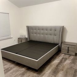 Gray King Size Bed (Like New)