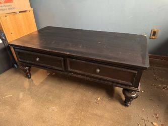 Dark Wood Coffee Table with Drawers