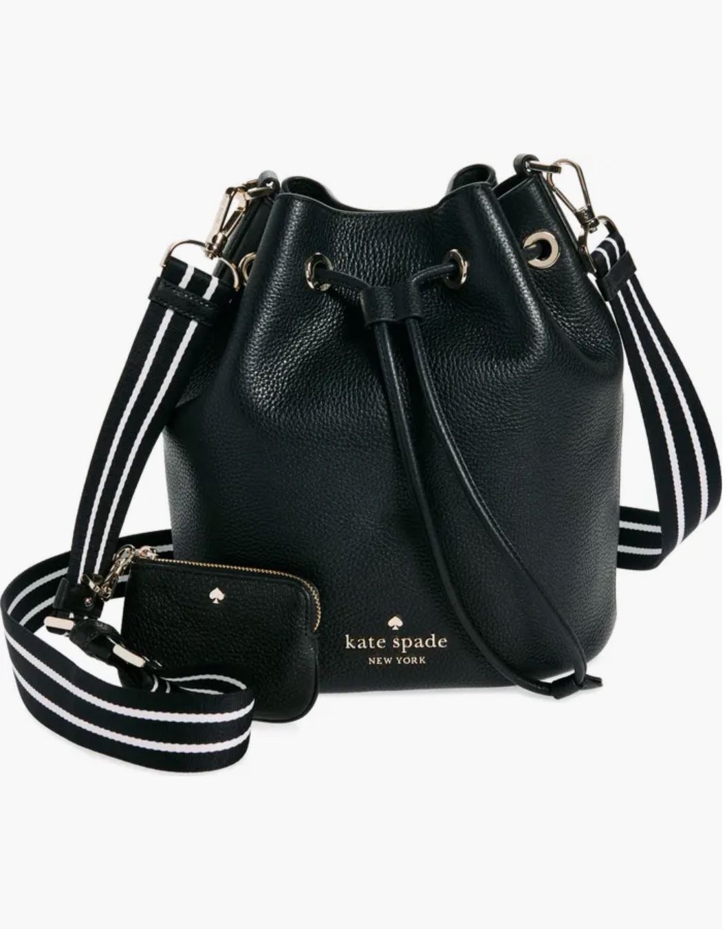 KATE SPADE mini bucket pebbled leather