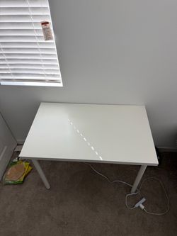 White Desk with Metal Legs (ikea)