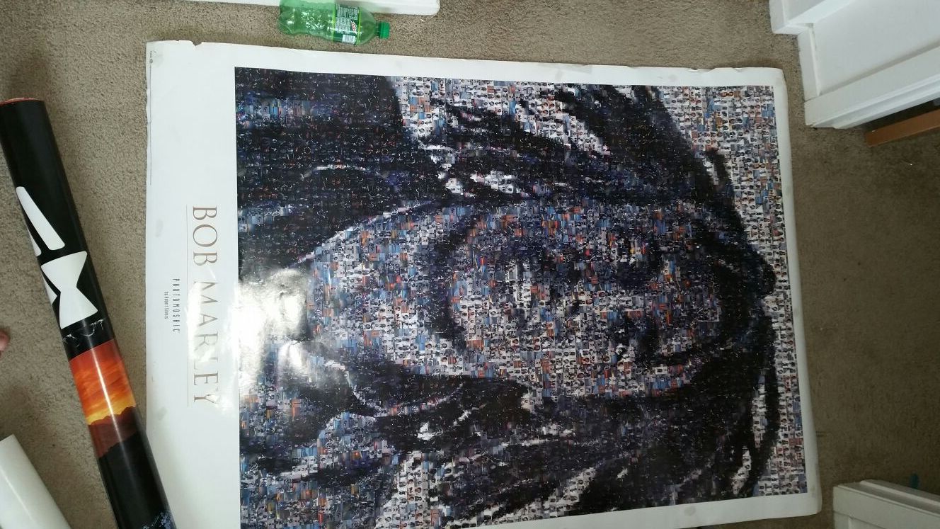 Poster Collection: Large Bob Marley Photo Mosaic, Playboy Logo, Killian's Natasha Malthe, Jimi Hendrix, TMNT Movie, and two Korn Posters $5 for all