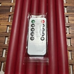 NWT Wemarry Flawless Taper LED Burgundy Candles with Remote Control, 6 pack 