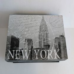 New York Decorative Storage Keepsake Box Black White Cityscape