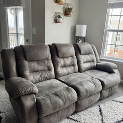 Gray 3 Seat Recliner 