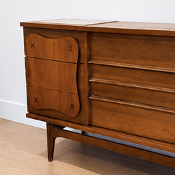 Rare Bassett Monterey Walnut Credenza Dresser Set ✨ Mid-Century Modern, Vintage MCM