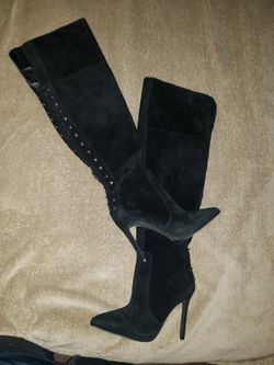 Black Thigh High Boots