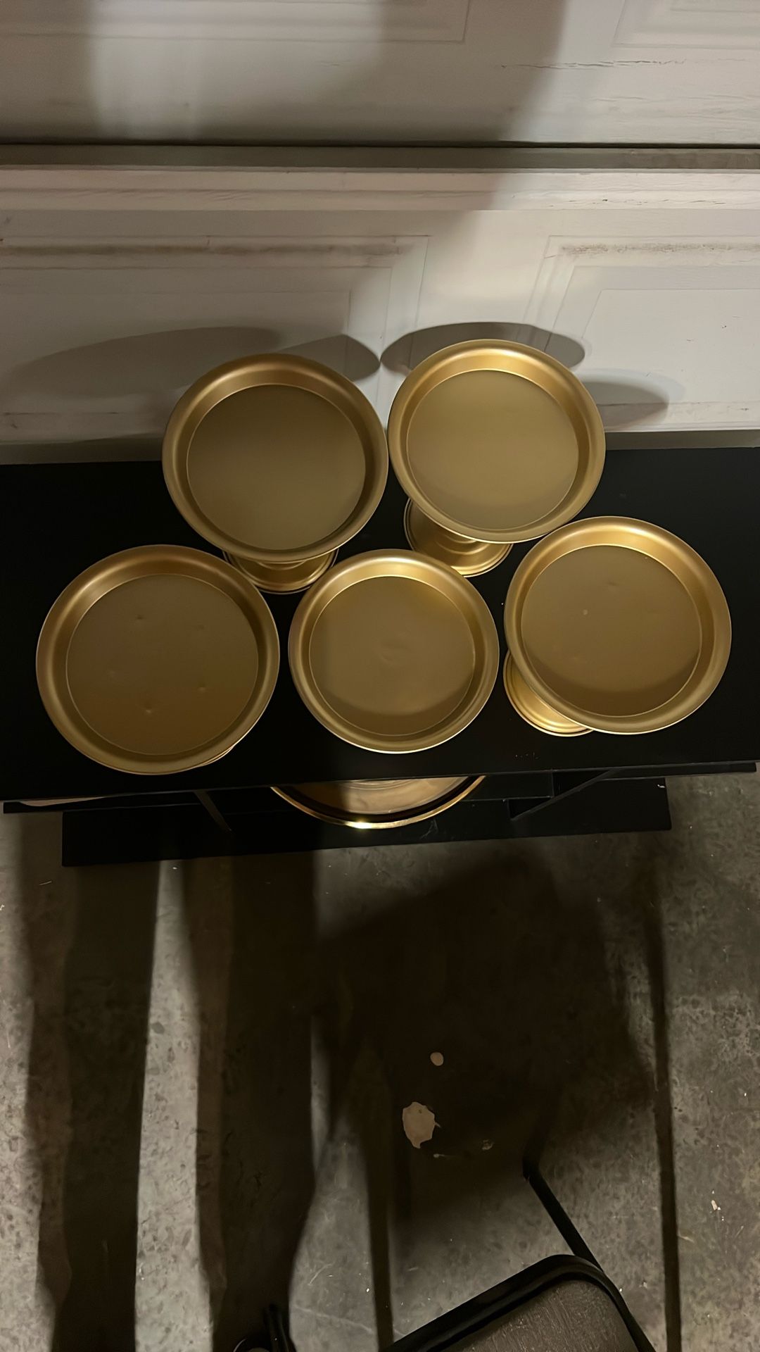Metal With A Golden Finish Candle/cake Holders.
