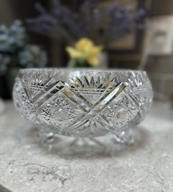 Vintage Heavy Crystal Bowl 10”