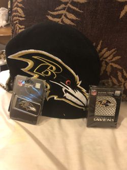 Baltimore Ravens money clip beanie playing cards