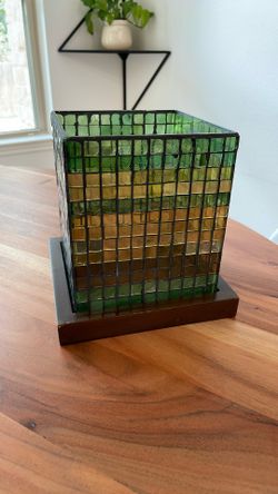 Stained Glass Candle Holder 6”x6”x8”