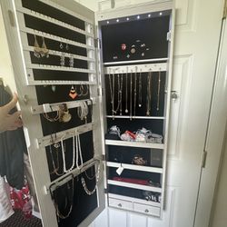 Mirror Armoire Jewelry Organizer - Behind the Door Hanger
