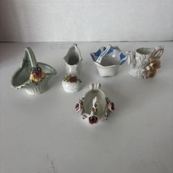 Lot of 5 Vintage Japan Porcelain/ceramic Figurine Decor