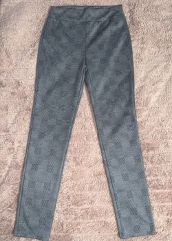 Plaid Slim-Fit Ankle Pants – Size S – Stretch Work/Office Trousers, Gray Check