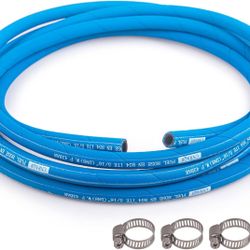 5/16” Fuel Line Hose 15FT High Pressure Fuel Hose 400PSI 2.8Mpa NBR Rubber and CR Neoprene EN854-1TE for Automotive Fuel Systems Engines (with Clamps 