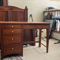 Twin Bed Frame With 4 Drawers Underneath-no Mattress, Desk With Bookshelf,.