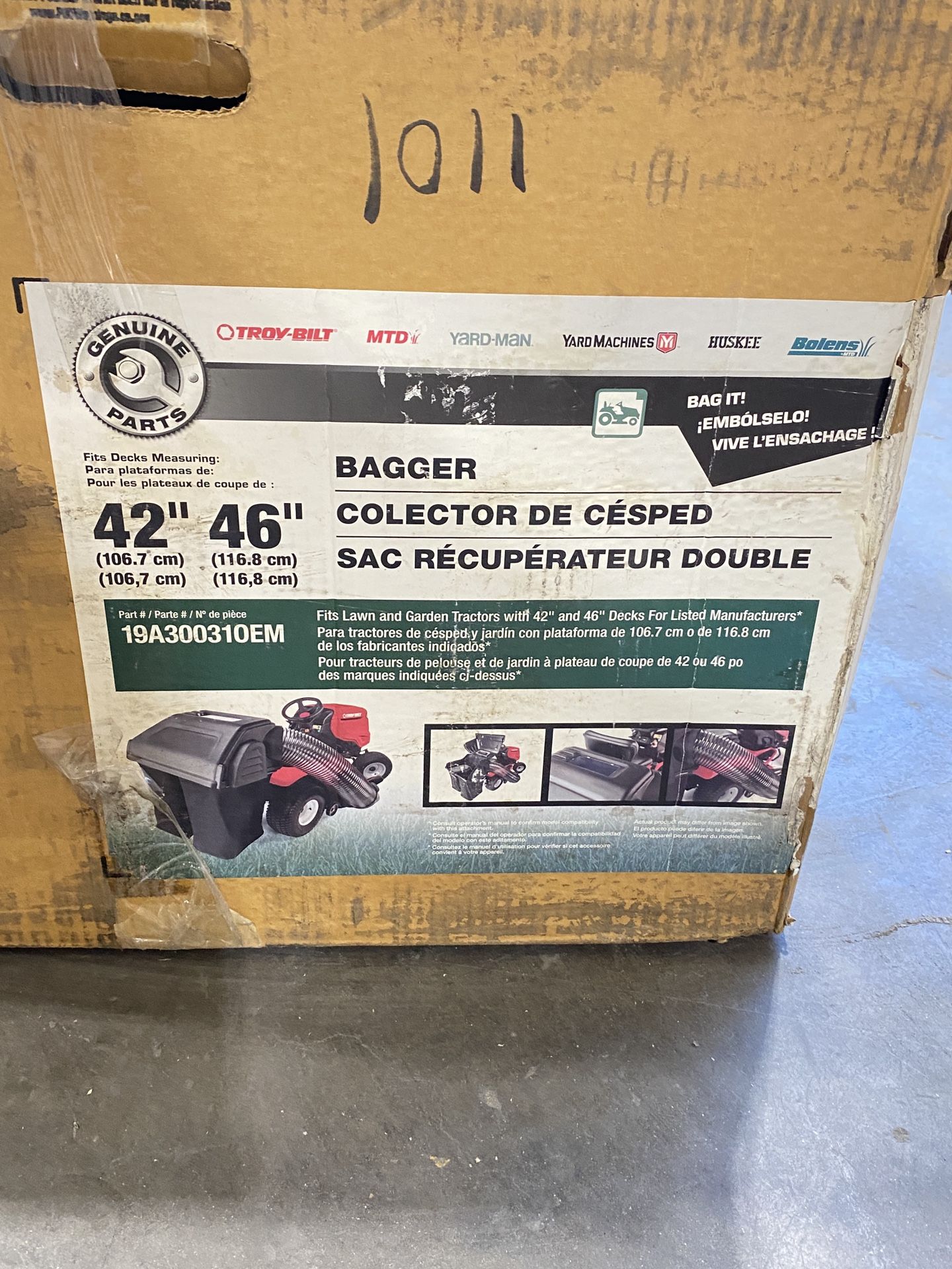 MTD Genuine Parts (19A300310EM) Double Bagger for Riding Lawn Mowers-42- Inch and 46-Inch