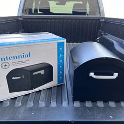 NEW Architectural Mailboxes Centennial Black, Steel, Post Mount Mailbox w/Silver Handle & Flag **2 available, $40 ea**