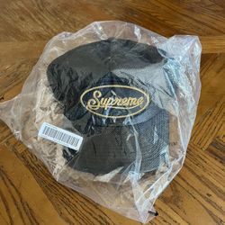 Supreme Raffia Mesh Back 5-Panel Hat Black