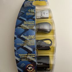 Notebook Essentials - 4 Port Hub, Mouse, Surge Protector, Network/Phone Cable