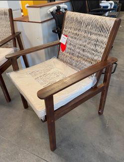 Set of 2 Outdoor/Indoor Woven Cord Armchairs