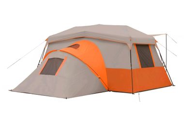 Ozark Trail 11-Person Instant Cabin Tent with Private Room, 3-Room Family Camping Tent with Awning