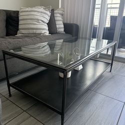 Restoration hardware glass coffee table