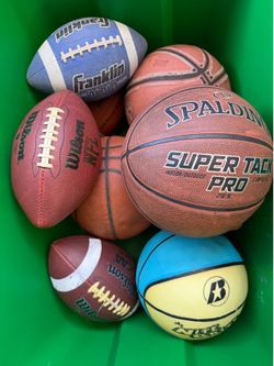 4  Basketballs  , 5 Footballs  all good conditions All for