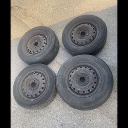 4 X 205/70r14 4x114.3 4x4.5 Steely Accord Focus Stock Rims Wheels With Tires!