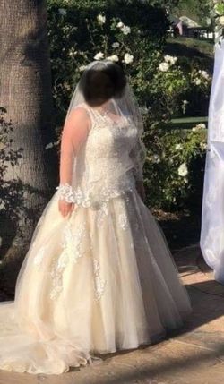 Massima by Mori Lee Champagne like new wedding dress street size 8-12