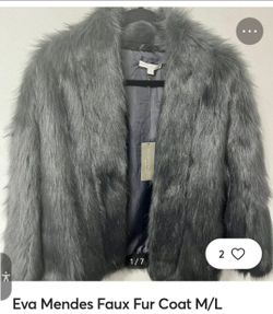 Eva mendez faux fur coat